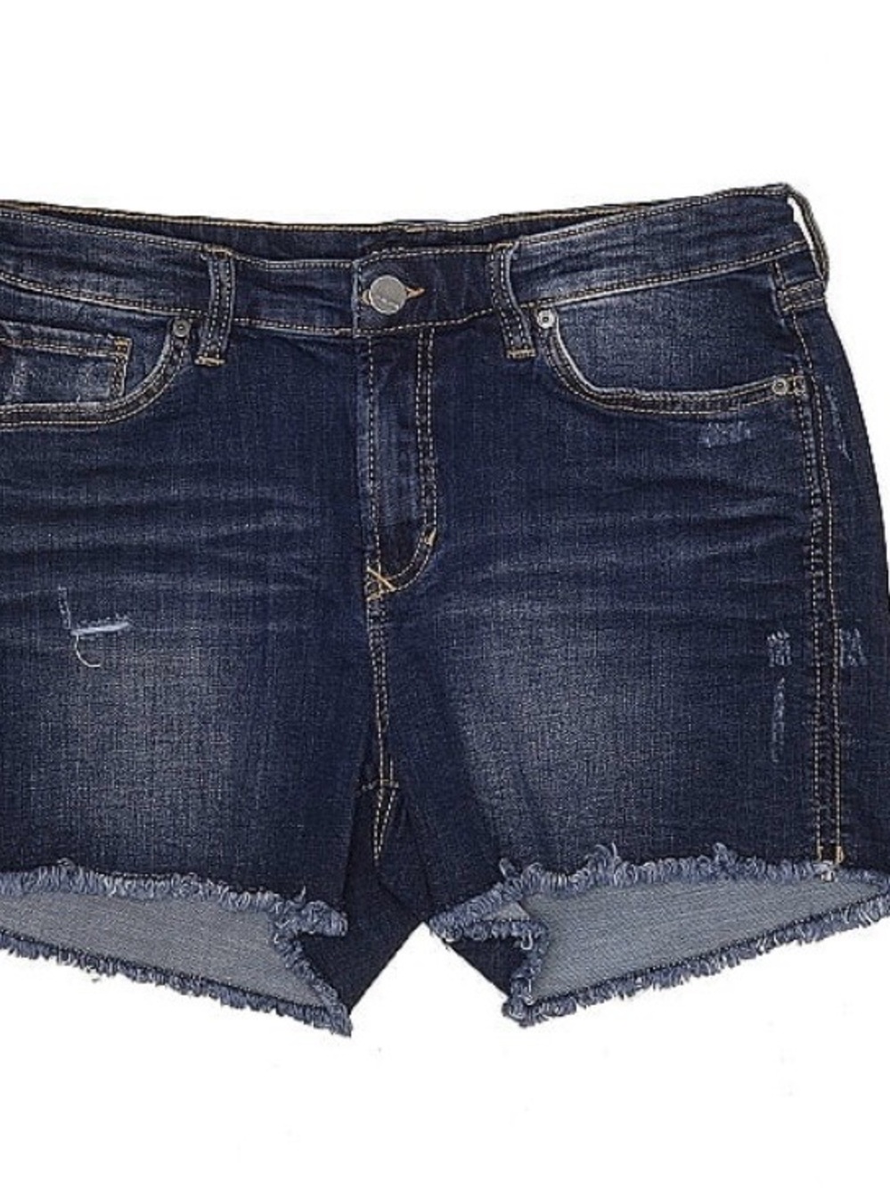 Dark Wash Denim Women’s Frayed Hem Shorts
